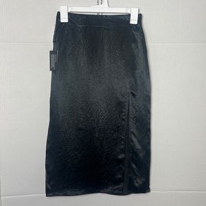 NWT Aritzia color black Slip Midi Skirt